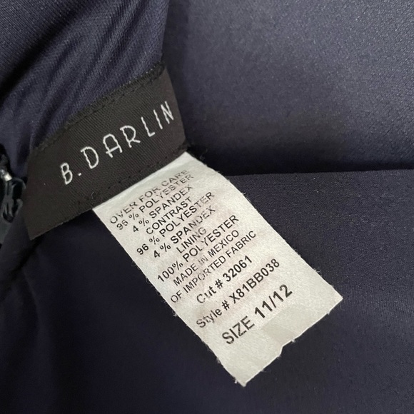 B Darlin navy blue and white striped dress - Picture 2 of 3